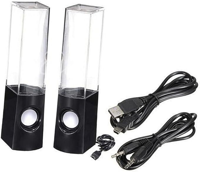 LED Fountain Speakers Colorful Sound Speakers for PC and Laptop Stereo Sound for Parties and Home Use