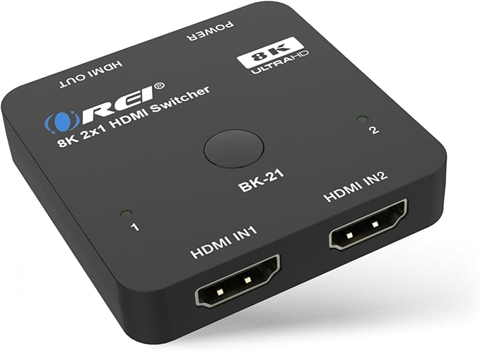 OREI 8K 2x1 HDMI Switch 4K@120hz - Auto HDMI Selector 48Gbps High Resolution Switch Between 2 Inputs Perfect for Gaming PS5 Xbox HDR10 Dolby Vision
