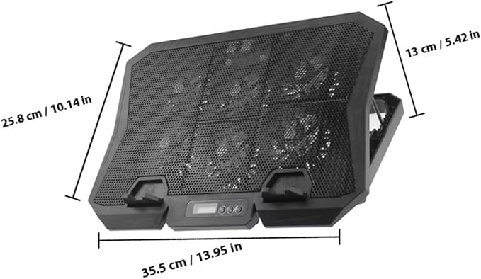 Laptop Cooling Stand 15.6-inch Quiet Air Cooler with Adjustable Speed Blue LED Fans for Gaming and Office Use Portable Laptop Cooler Pad with Ergonomic Fan Holder