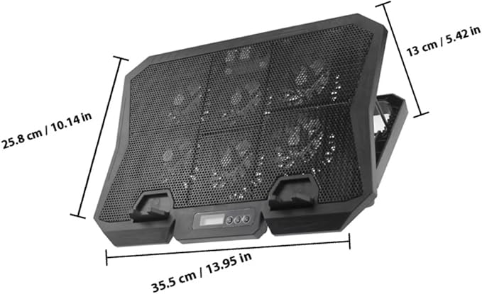 Laptop Cooling Pad 15.6-inch with 6 Fans Adjustable Speed Quiet Cooling Stand for Gaming and Office Use Blue Light USB Powered for Laptops