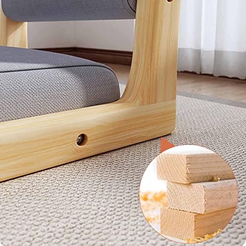 BTZHY Floor Chair Floor Chair Portable Legless Chair with backrest Legless Stool Made of Solid Wood with Comfortable Cotton and Linen Upholstery Portable Single seat Chair