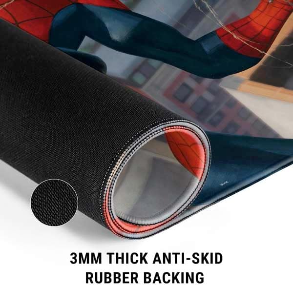 Skinit Medium Gaming Mouse Pad - Officially Licensed Spidey Sense Design with Stitched Edges Waterproof Non-Slip Rubber Base Desk Mat for Keyboard &amp Mouse 17.7 x 15.75 inches