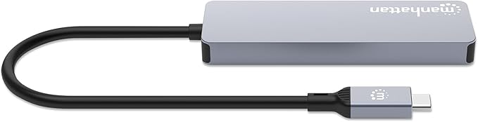 Manhattan 4-Port 10G USB-C Hub: SuperSpeed+ Connectivity for Laptops and More Compact and Travel-Ready Design - 181143