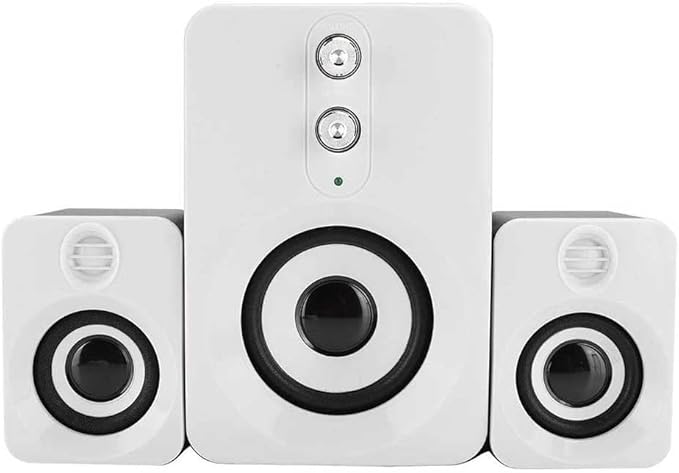 Computer SpeakerMulti-medioa USB Mini Subwoofer Speaker with 360°Surround Stereo Sound PC Speaker for Desktop/Laptop Gaming StereoBuilt-in Microphone