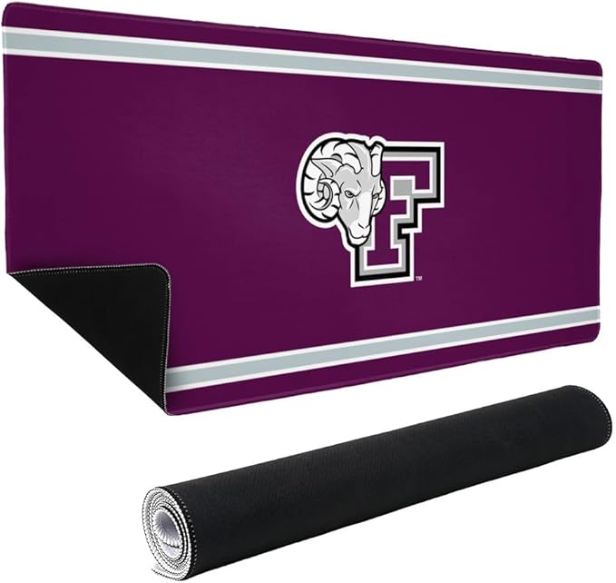 Fordham University Primary Logo Stripes Large Gaming Mouse Pad with Stitched Edges Non-Slip Base for Gamer Home and Office 31.5 x 15.9