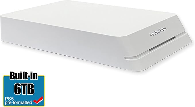 Avolusion HDDGear Pro 6TB 7200RPM USB 3.0 External Gaming Hard Drive (for PS5) White (Renewed)