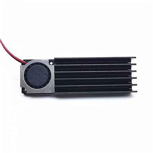 Hard Disk Heat Sink with Cooling Fan Thermal Pad 70x22x10MM Laptop Hard Disk SSD Aluminum Fin Nvme 512(Standard 2pin12V Fan)