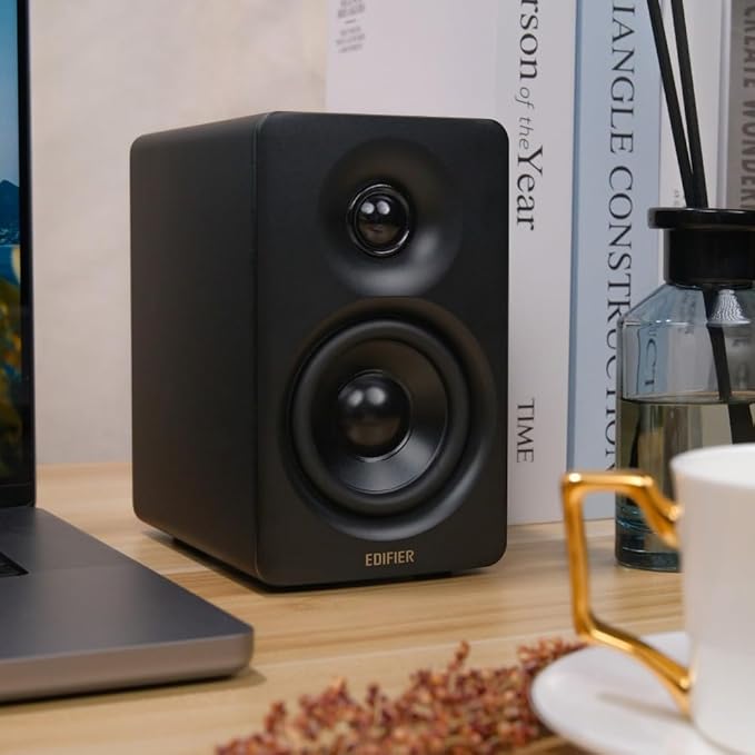 Edifier M60 Multimedia Speaker Bluetooth 5.3 66W RMS Hi-Res Audio &amp Hi-Res Wireless Audio LDAC3 Mid Bass &amp 1 Tweeter USB-C &amp Aux Inputs Compact Desktop Speaker – Black (Renewed)