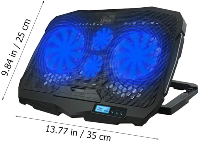 Laptop Cooling Rack with Silent Fans Cooling Stand with Skid Feet and Ventilated Panel for Notebooks Portable Heat Dissipation for Home Office School Use