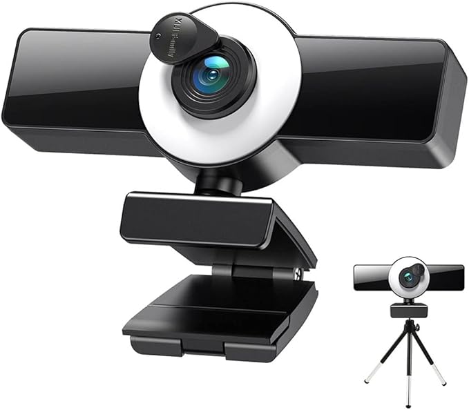 Webcam 4K 8K Full Autofocus Web Camera with LED Fill Light Laptop Desktop for Video Conference