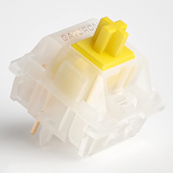 GATERON Milky Yellow Pro V2 Pre-lubed 5 Pin 50gf LED RGB Linear Switches for MX Mechanical Keyboard (110 Pcs Milky Yellow Pro V2)