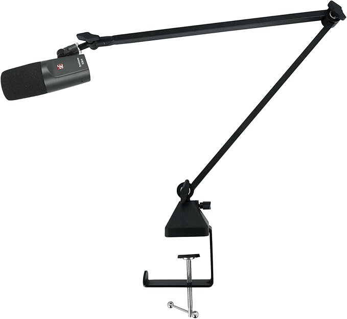 Audiosavings Bundle: Se Electronics DynaCaster DCM6 Front-Addressed Broadcast Podcast Microphone Mic Bundle with Rockville R-Boom 34 34 Boom Arm Studio Podcast Mic Stand+Desk Clamp (2 Items)