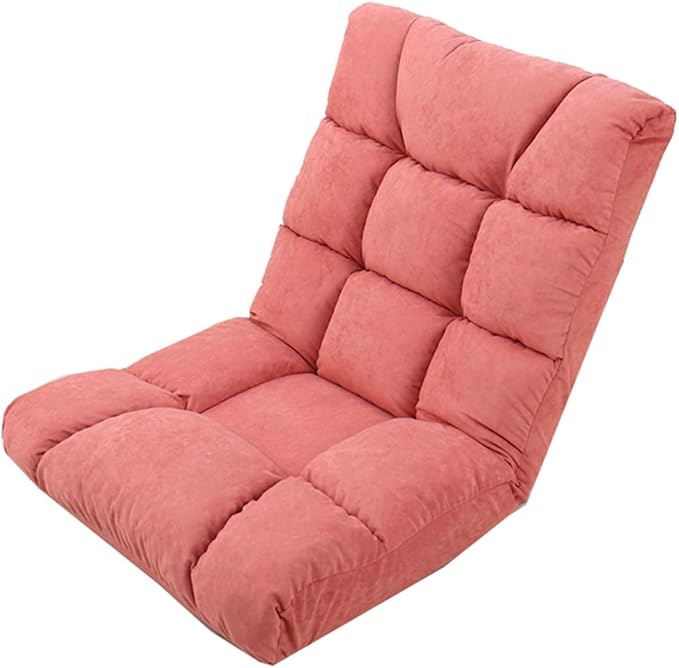 GIZNXBA Floor Chair Adjustable Folding Floor Gaming Chair with 14-Position Back Support Indoor Adjustable Foldable Lazy Sofa Bed Adults for Reading Meditating Watching TV(/Pink)