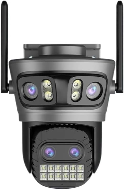 16MP WiFi Camera IP PTZ Three Screen 180° Wide Angle Auto Tracking 10X Digital Zoom 20MP Security Protection(UK Plug20MP with 64G Card)