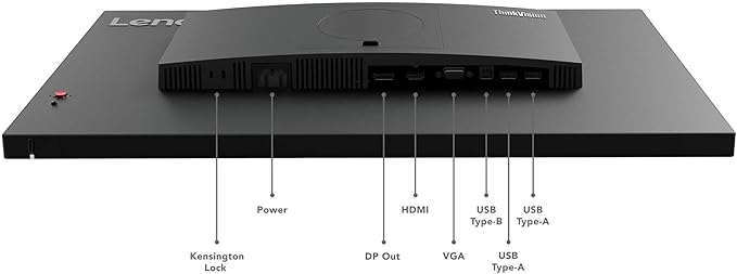 Lenovo ThinkVision T24i-30 24 Full HD IPS Monitor - 1920x1080 HDMI VGA DisplayPort USB Hub Raven Black - for Multi-Monitor Setup 4 Pack