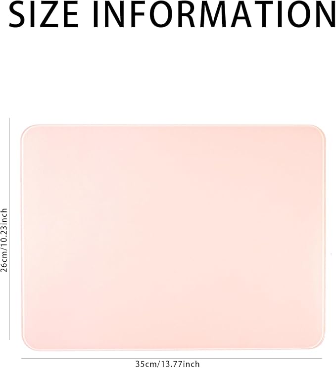 Glass Gaming Mousepad Professional Artisan 350 * 260 * 3.2mm Large Mouse Pad Provides Improved Precision and Speed for Keyboard Mouse (Pink)