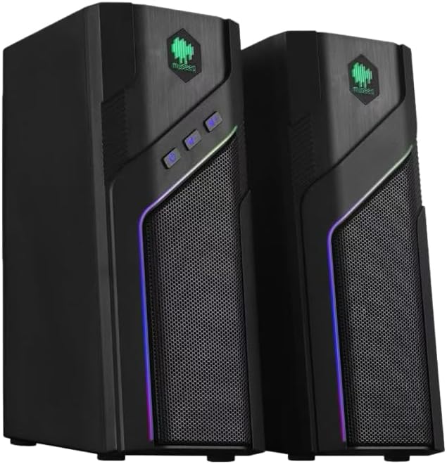 W-206RE Bluetooth RGB Computer Speakers 2.0 Stereo PC Speakers with 21 LED Light Modes Touch Control USB Powered Desktop Speakers for PC Laptop PS5