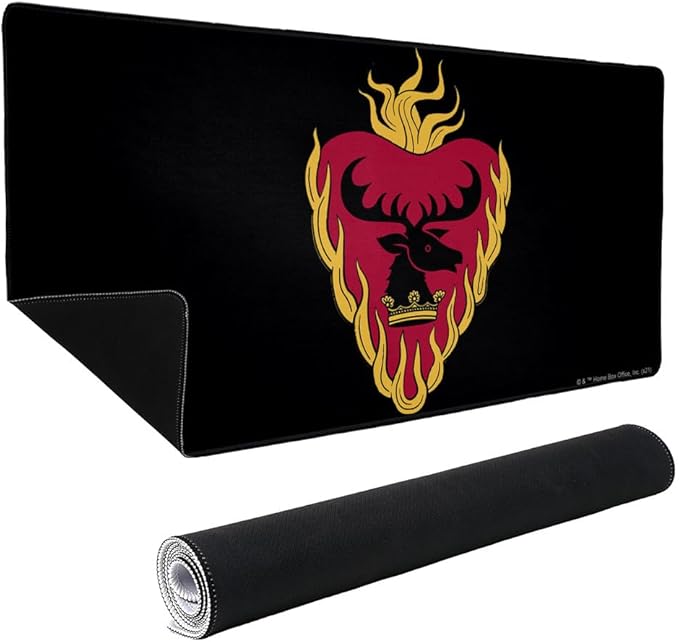 Game of Thrones Stannis Baratheon Sigil Large Gaming Mouse Pad Desk Mat with Stitched Edges Non-Slip Base for Gamer Home and Office 31.5 x 15.7