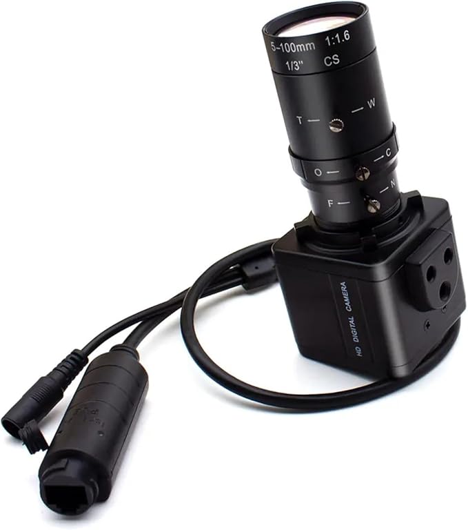 3 4 5 8MP Mini Industrial Video Camera with 5 100mm Manual Zoom CS Mount Lens 4K CMOS Webcam Indoor Security Audio