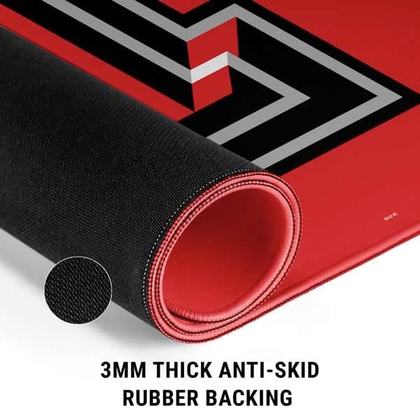 Skinit Extra Large Gaming Mouse Pad - Officially Licensed Texas Tech Red Raiders Design with Stitched Edges Waterproof Non-Slip Rubber Base Desk Mat for Keyboard &amp Mouse 35.75 x 15.4 inches
