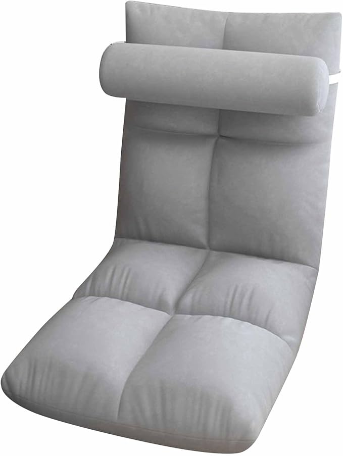Floor Chair with Back Support Folding Sofa Chair Sleeper Bed Couch Recliner Floor Gaming Chair Meditation Chair for Adults (Gray)