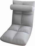 Tyenaza Folding Lazy Sofa Chair Luxuriously Soft Floor Chair with Adjustable Backrest for Living Room Lounge and Gaming(高级灰)
