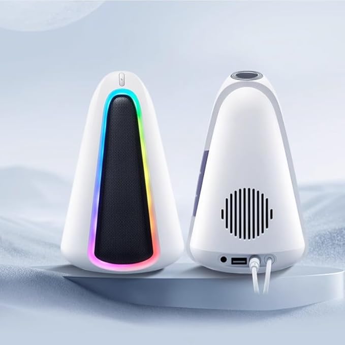 Mode Stereo Desktop Speaker Connection Gaming 3.5mm Interface RGB Home Computer Speaker(D)