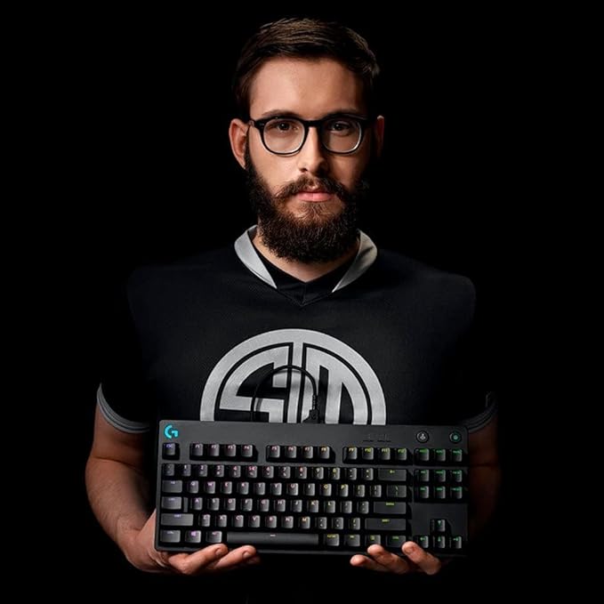 Logitech G Pro TKL Mechanical Wired Gaming Keyboard GX Blue Clicky Switch and LIGHTSYNC RGB Backlit Keys 12 programmable F-key macros Black - 920-009388 (Renewed)
