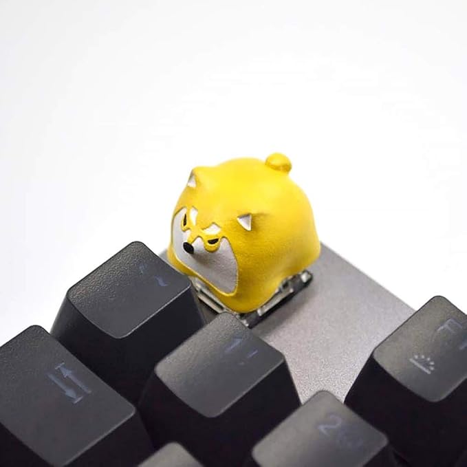 Husky Samoyed Alaska Design Colorful Resin Keycaps for Cherry Mx Switch Mechanical Gaming Keyboard Yellow White Brown Grey Color (Keycaps6)