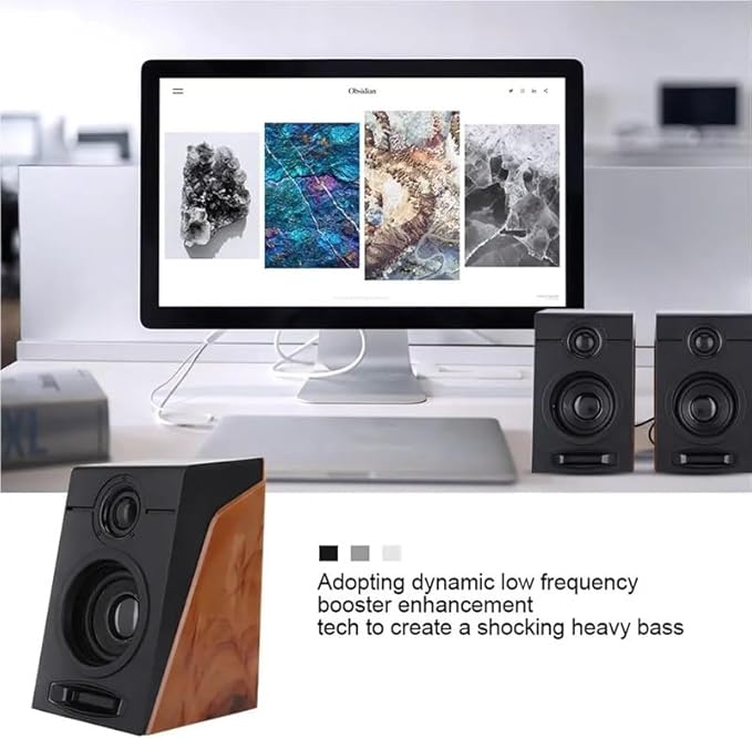 Heavy Bass Computer Speaker Sound Subwoofer with Non-Slide Mat Active Audio Color Matching