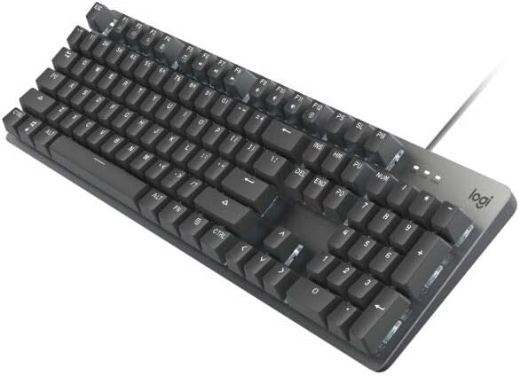 Logitech K845 Mechanical Illuminated KeyboardMechanical Switches Strong Adjustable Tilt Legs Full Size Aluminum Top Case 104 Keys USB Corded Windows (TTC Blue Switches)