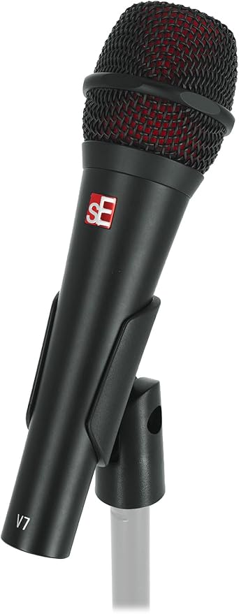 Audiosavings Bundle: Se Electronics V7 Black All-Metal Handheld Dynamic Microphone Supercardioid Mic Bundle with Free Rockville RPB2-BLACK Handheld Wireless Bluetooth Speaker Great Sound (2 Items)