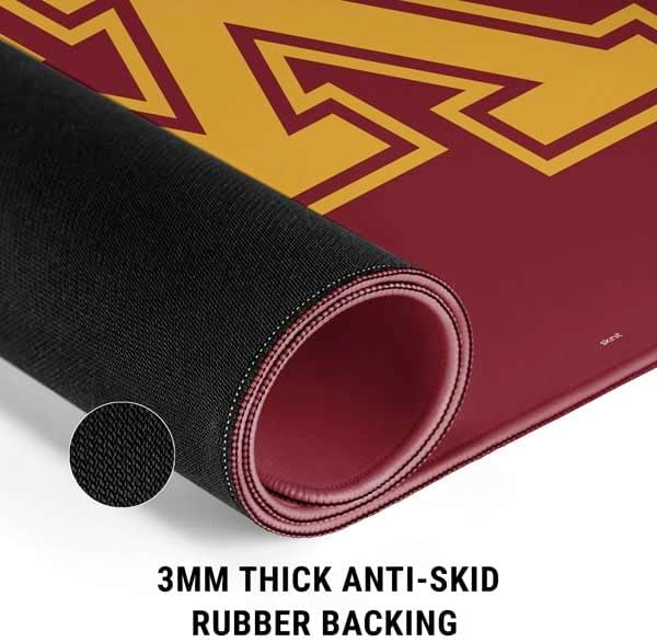 Skinit Extra Large Gaming Mouse Pad - Officially Licensed University of Minnesota Design with Stitched Edges Waterproof Non-Slip Rubber Base Desk Mat for Keyboard &amp Mouse 35.75 x 15.4 inches