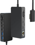 Docking Station Ms Triple Display (2 HDMI 4K+VGA) Dock Accessories for Sf Pro 9/8/X/7/6/5/4/3 Book 3/2/1Laptop go/5/4/3/2