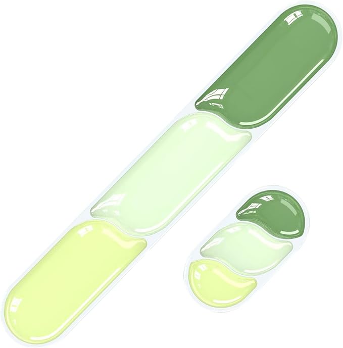 Gel Keyboard Wrist Rest Ergonomic Wrist Rest for Computer Keyboard and Mouse Soft Mouse Wrist Support and Keyboard Pad for Typing Pain Relief Suitable for Office Home Computer Gaming - Green