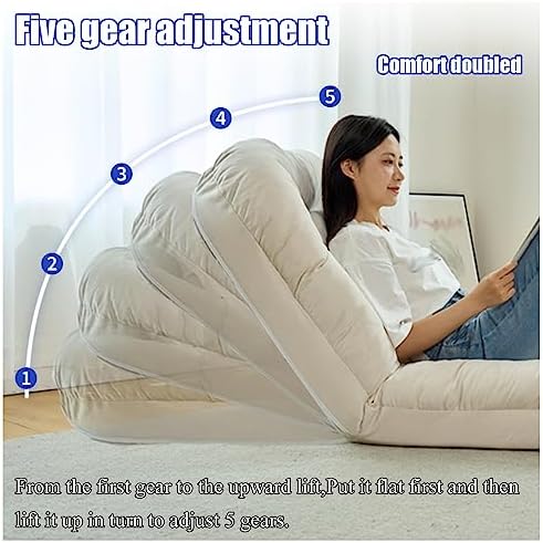 Floor Chair Indoor Adjustable Floor ChairLazy Sofa Couch Bed Softly Cushioned High Back Floor Gaming Chair Tatami Couch Covers Lazy Floor Sofa Easily Folding for Teens Adults Living Room Corner Ch