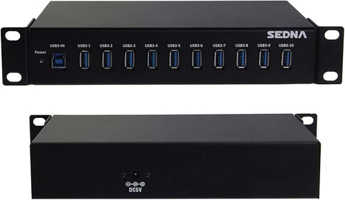 10 Port USB 3.1 Gen I Hub (5Gbps) - 10 Inch 1U Rack Mount