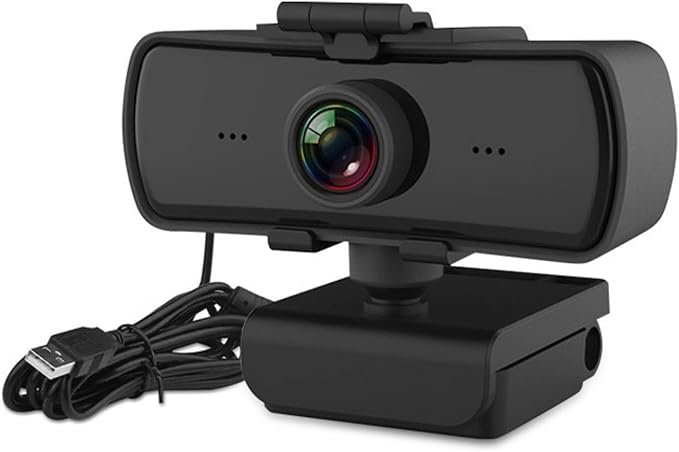 Yunseity Webcam with Microphone 1440P HD USB Computer Web Camera with 360° Rotation Auto Light Correction 2 Mics Streaming Webcam Plug &amp Play for Online Conferencing for Win for OS X