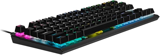 Corsair K60 RGB TKL RGB Tenkeyless Optical-Mechanical Wired Gaming Keyboard - OPX Switches - Polycarbonate Keycaps - iCUE Compatible - QWERTY NA Layout - Black