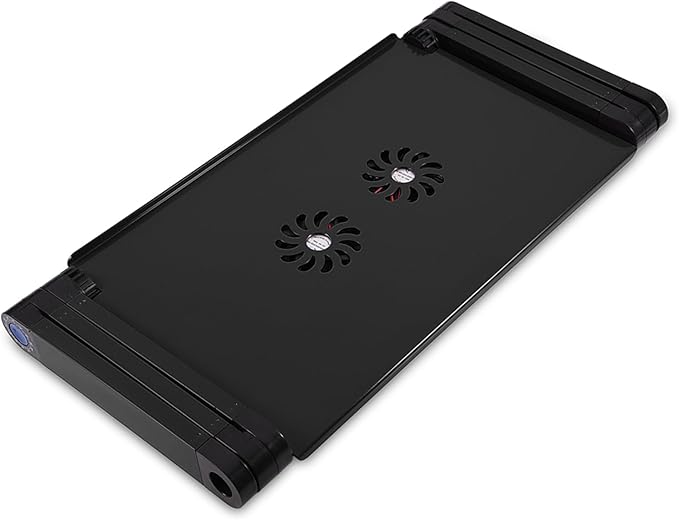 Tbest Cuter Aries and Parts 60° Foldle Laptop Desk Tle Stand Holder W Coolin Fan Ouse BOAD Cuter Plies (Black)
