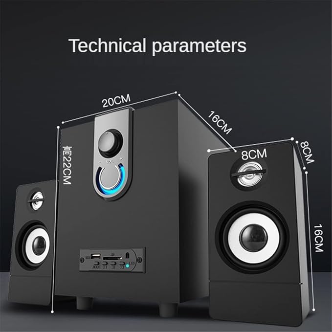 Computer Speakers for Desktop 2.1 Active Wooden Multimedia Speakers Subwoofer Computer Speakers for Desktop PC Accessories Home Office