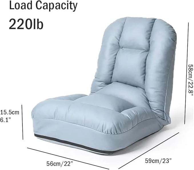 Floor Bed Sofa Chair for Bedroom Portable Padded Yoga ChairAdjustable Floor Chair with Back Support Gaming Chair Meditation Chair for Adult Thick Cushion (Color : Yellow)