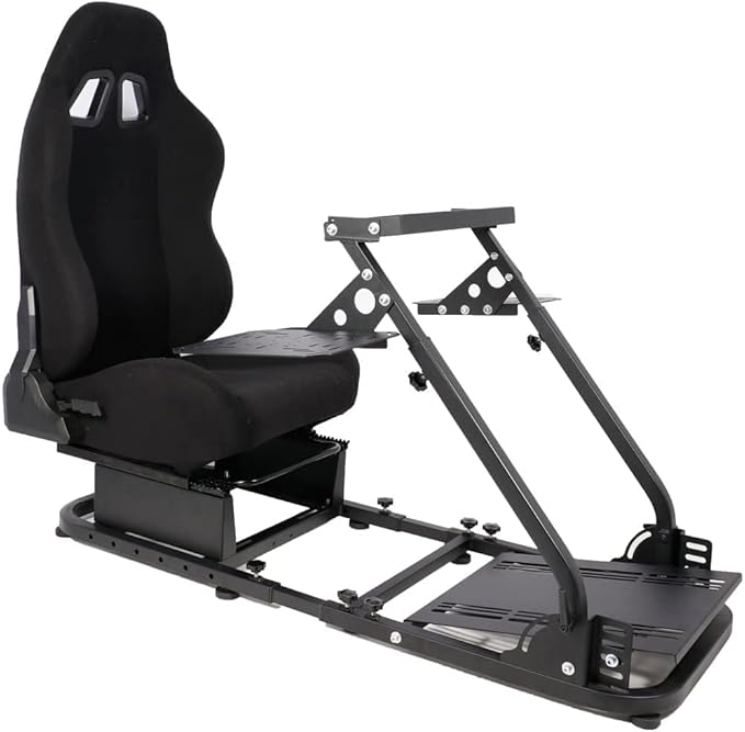 Flight Simulator Cockpit &amp Racing Simulator Cockpit Compatible for Logitech G27 G29 X52 for Thrustmaster Hotas Warthog Wheel Pedal Shifter Keyboard and Flight Stick Not Included
