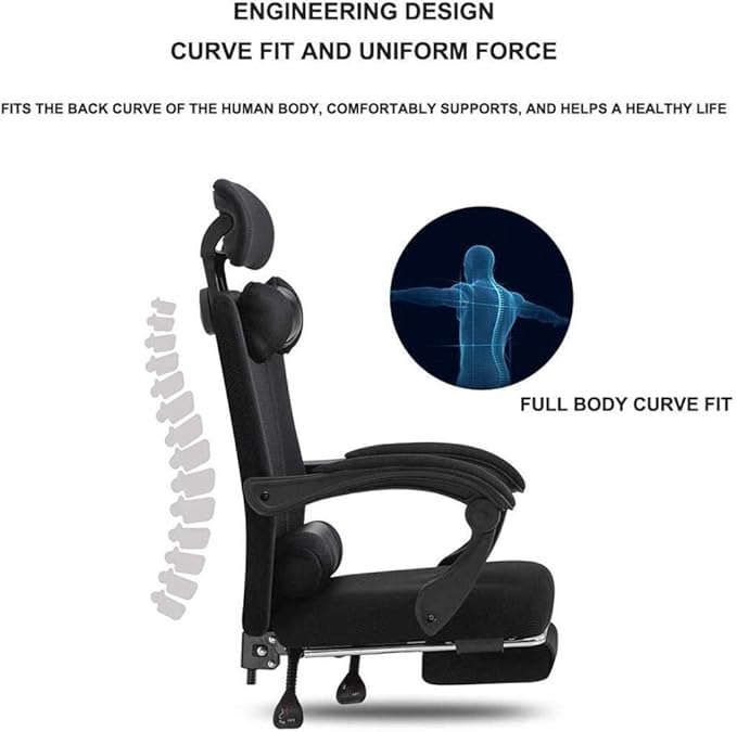 Office Chair Gaming Chair Office Chair with Arms Reclining Leather Computer Chair Swivel Office Chair with Footrest Adjustable Headrest and Lumbar Support (Color : Green Size : L)