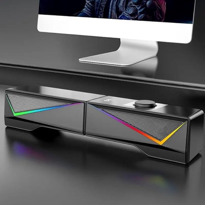 RGB Desktop Subwoofer Computer Speakers Separable Music Audio Wired PC Loudspeaker Stereo Surround
