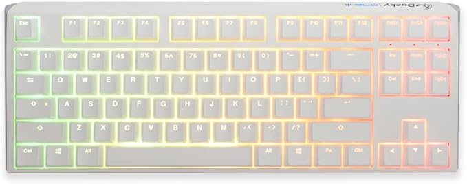 Ducky One 3 TKL Pure White Hotswap RGB Mechanical Keyboard (Cherry MX Red)