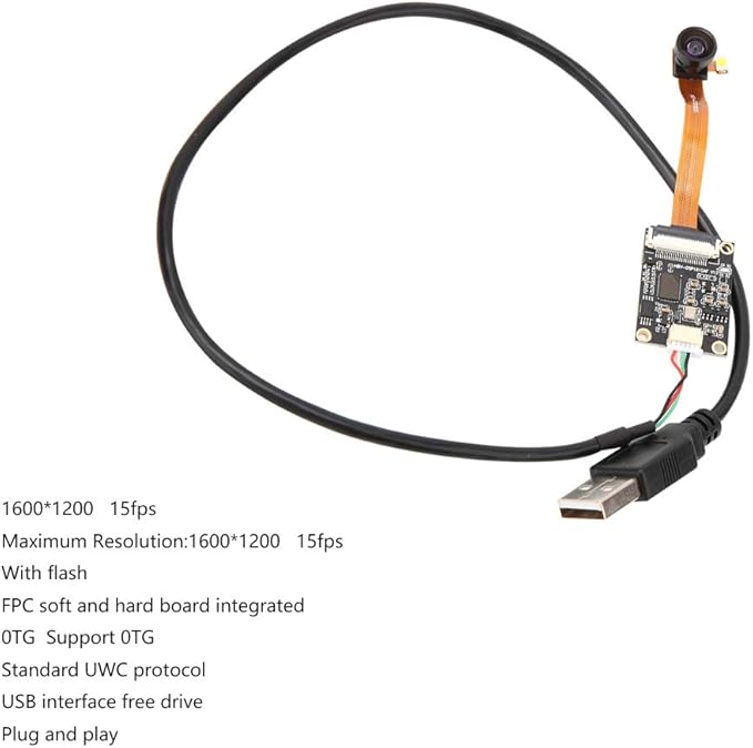 plplaaoo High Definition USB Camera Module 2 Megapixel 120° Wide Angle OTG Plug and Play No Driver UVC Compatible for PC Laptop Android Devices