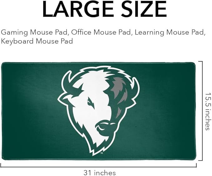 Williston State College Primary Logo Large Gaming Mouse Pad Desk Mat with Stitched Edges Non-Slip Base for Gamer Home and Office 31.5 x 15.7