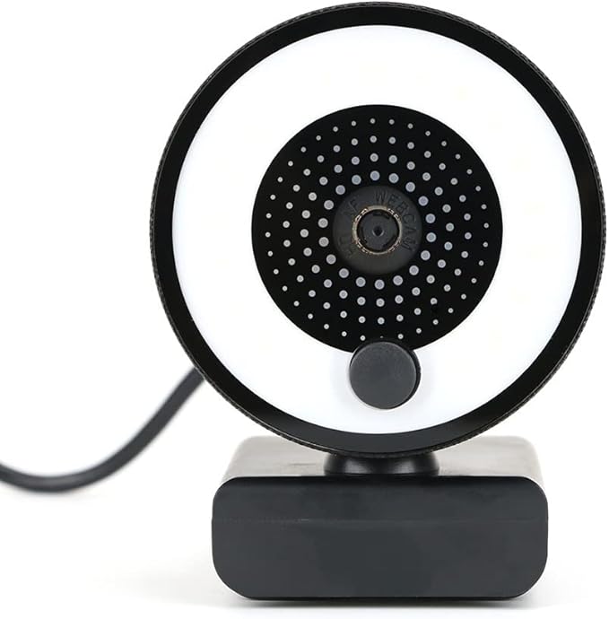 Web Camera HD Autofocus Webcam Light with Tripod Stand 1080P 2K Web Camera for PC Computer Camera with Microphone Ring Light Web Cam for Gaming Video Calling Recording (Color : Type 2)