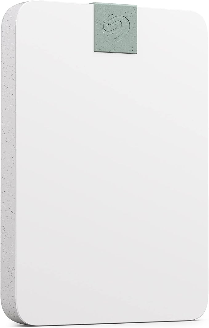 Seagate Ultra Touch HDD 2TB External Hard Drive - 7mm Cloud White Post-Consumer Recycled Material 6mo Dropbox and Mylio Rescue Services (STMA2000400)